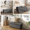 StorageBud Storage Ottoman for Bedroom End of Bed, Velvet Storage Bench, Large Storage Ottoman Bench, Entryway Bench with Storage - 3 of 4