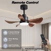 Duclsaty 28" Smart Ceiling Fan with Light, 5 brown Blades, 3 Colors, 6 Speeds, Remote/APP Control, for Bedroom/Kitchen - 3 of 4