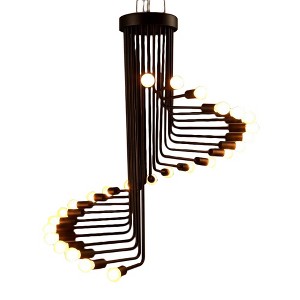 28" x 28" x 32" 20-Light Jack Chandelier Black - Warehouse Of Tiffany: ETL Listed, Metal, Modern Design - 1 of 2