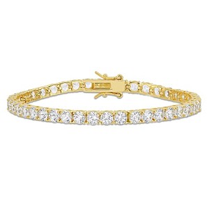 EVERLY JEWELRY | Yellow Plated Sterling Silver 14 1/4 CT TGW Created White Sapphire Bracelet, 7.25-inch - 1 of 4