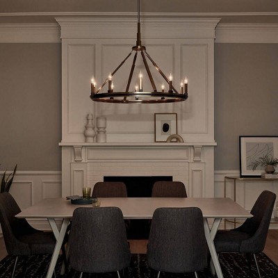 Emmala 10-Light Art Deco Chandelier in Brushed Natural Brass