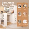 Vynxaria White Computer Desk with 4-in-1 Socket & Ample Storage ?¡§C Modern Workspace Solution - 2 of 4