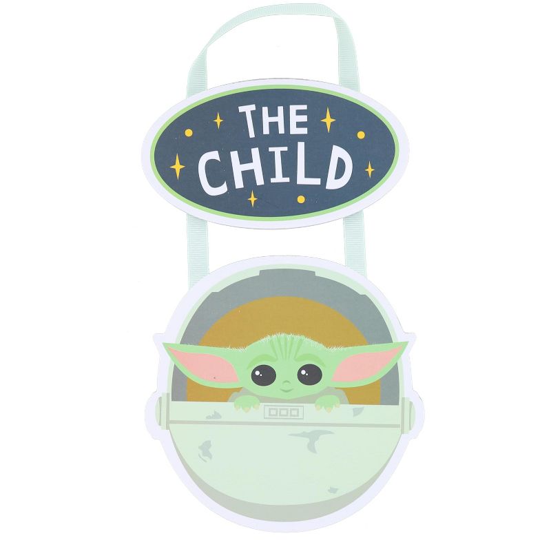 Silver Buffalo Star Wars: The Mandalorian The Child Hanging Sign Wall Art | 5 x 10 Inches, 1 of 2
