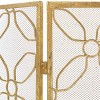 Contemporary Metal Fireplace Screen Gold - Olivia & May: 3-Panel, Heat Resistant, 31"H x 53"W - 4 of 4