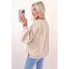 Embroidered Bow Lantern Sleeve Oversized Pullover Sweatshirt - 2 of 2