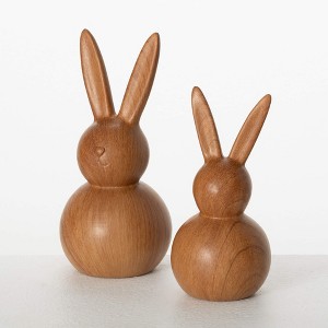 Sullivans 7" & 6" Bunny Figure Set of 2, Brown - 1 of 2