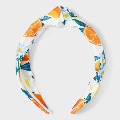 Top Knot Headband with Oranges and Lemons - A New Day™ White