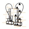 6 Tier Metal Plant Stand:2 Pack Industrial Half Heart-Shaped Plant Holder Multiple Metal Flower Pots Display Shelf with Hooks for Home Garden - 3 of 4