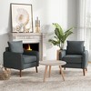 Tangkula Modern Accent Chair Upholstered Mid-Century Armchair w/ Rubber Wood Legs Gray - 4 of 4