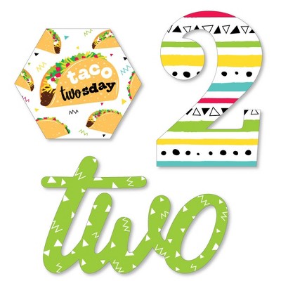 Big Dot of Happiness Taco Twosday - Diy Shaped Mexican Fiesta Second Birthday Party Cut-Outs - 24 Count