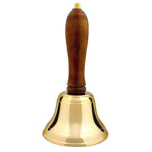 Small Brass Bell with Wooden Handle