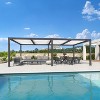 PURPLE LEAF Louvered Pergola Outdoor Aluminum Pergola with White Adjustable Rainproof Roof Grey Frame Hardtop Gazebo for Patio Deck Garden - 3 of 4