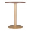 Dining Table 29.9" H – Brown & Gold, Faux Wood MDF Round Top & Powder-Coated Steel Base by Zuo Modern - 4 of 4