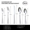 DOMETOUR 20 pcs Stainless Steel Silverware Set Flatware Cutlery Set Service for 4, Includes Forks Spoons Steak Knives - 2 of 4