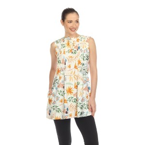 White Mark Women's Floral Sleeveless Tunic Top - White Mark - 1 of 4