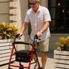 Rhythm Healthcare 4 Wheel Rollator Walker with 12x12" Seat and 6" Wheels, Red - 4 of 4