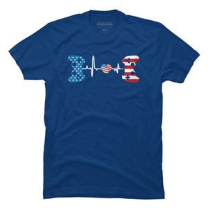 Men's Design By Humans July 4th Flag Heartbeat Video Gamer By Ujangkasep T-Shirt - 1 of 2