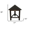 HomeRoots Hotel Dark Teak 18" Triangle Corner Shower Bench Or Shelf - 2 of 4