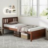 Infans Twin Size Bed Frame with Headboard Wood Slat Support No Box Spring Needed - 4 of 4