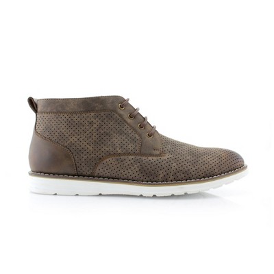 Polar Fox Mens Walker MPX506055 Mid-Top Perforated Casual Chukka Sneaker Boots, in Dark Brown, Size 11 — фото 2