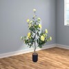 3.28 Feet Camellia Artificial Plants with Planter, Realistic Faux Floral Plant Blooming Tree with 28 Flowers Floor Plants for 100cm - 4 of 4
