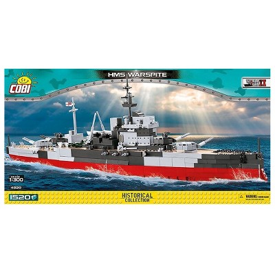 COBI WWII Historical Collection HMS Warspite Battleship Plastic Model Toy Building Block Kit for Children 4820 1,520 Piece Building Block Set