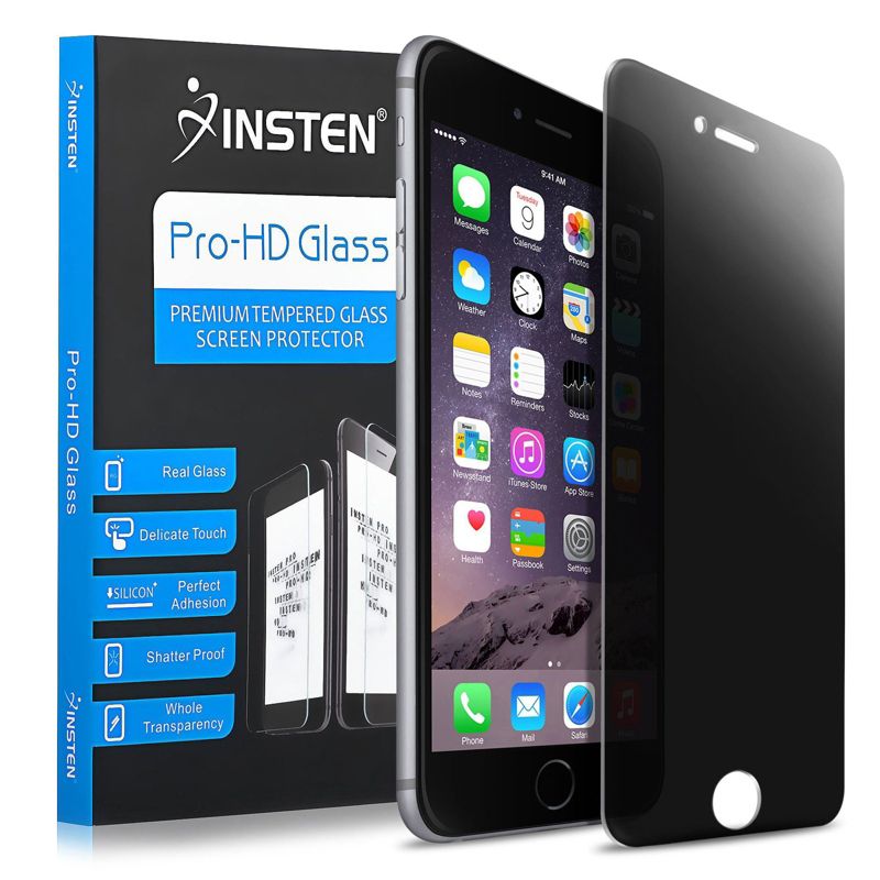 INSTEN Privacy Tempered Glass Screen Protector compatible with Apple iPhone 6 Plus/6s Plus, 1 of 10
