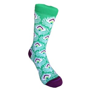 Pretty Peacock Feather Pattern Socks from the Sock Panda (Women's Sizes Adult Medium) - 1 of 4