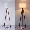HBEZON 61'' Tripod Floor Lamp, Modern Rubber Wood Standing Lamp with Foot Switch for Living Room, Bedroom, Office - 2 of 4