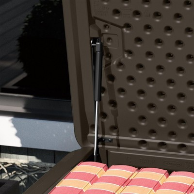 Suncast Extra Large Brown Wicker 134-Gallon Lockable Deck Box