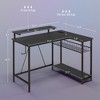 NicBex 42.1 Inch Reversible L Shaped Computer Home Office Desk with LED,Charing Station and Open Shelves - 3 of 4