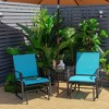 Costway Double Swing Glider Chair Rocker Glass Table Umbrella Hole Turquoise\Brown\Black - 2 of 4