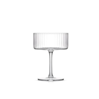 Elle 10oz Clear Fluted Coupe Martini Glasses Set