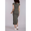 Women's Crew Neck Short Sleeve Side Tie Maternity Midi Dress | Motherhood Maternity - 2 of 4