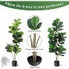 Indoor Outdoor 4FT/5FT/6FT Fiddle Leaf Fig Artificial Tree Faux Floor Plant with Black Planter Pot - 4 of 4