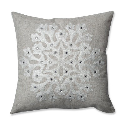 16.5"x16.5" Snowflake Square Throw Pillow - Pillow Perfect