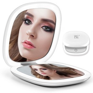 GustoWave Travel Makeup Mirror,1X/10X Magnifying Double Sided Dimmable Portable Pocket,Compact Mirror for Handbag and Pocket - 1 of 4