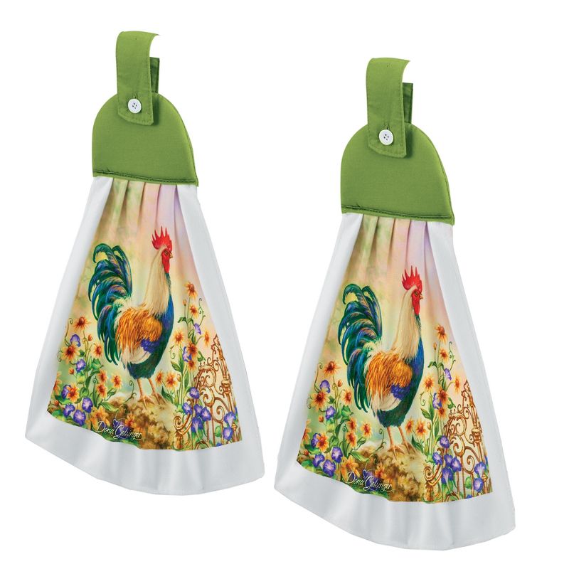 Collections Etc Rooster Country Charm Hanging Kitchen Towels - Set of 2, 1 of 4