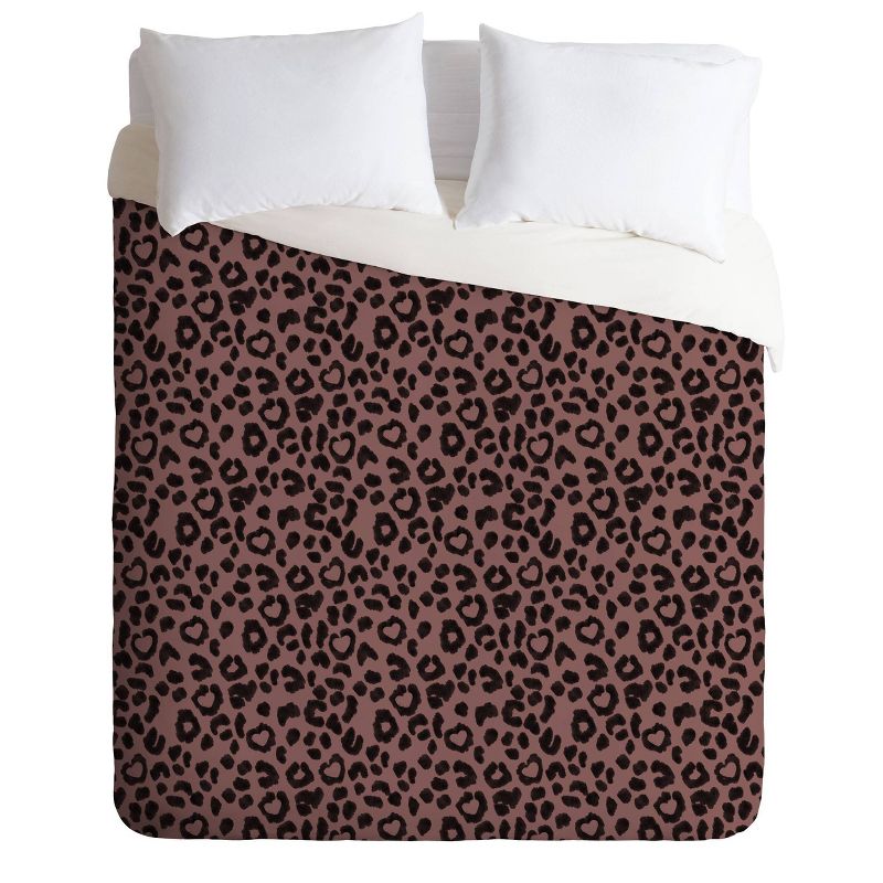 Full/Queen Dash and Ash Leopard Print Comforter Set Black - Deny Designs, 1 of 8