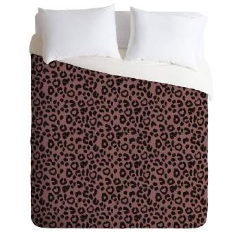 Full/Queen Dash and Ash Leopard Print Comforter Set Black - Deny Designs