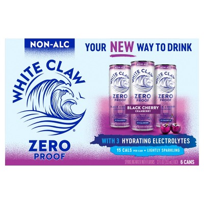 White Claw Zero Proof Black Cherry Cranberry Non-Alcoholic Seltzer - 6pk/12 fl oz Cans
