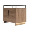 Sapphtopaz Modern Nightstand with Drawers & Tempered Glass Top Shelf Wood Bedside Table with LED Durable Side Table for Bedroom, Living Room - 2 of 4