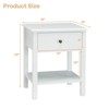 Tangkula 2PC End Table Nightstand w/Drawer & Shelf Bedroom Living Room Furniture Brown/Black/White - 3 of 4
