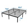 Full Size 14� Metal Platform Bed Frame - 3500lbs Heavy Duty, Underbed Storage, Easy Assembly, No Box Spring, Black - 4 of 4