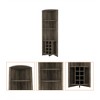 HomeRoots 71" Dark Brown Wood Corner Bar Cabinet - 4 of 4