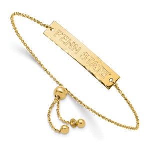 Black Bow Jewelry 14k Yellow Gold Plated Sterling Silver Penn State Nittany Lions NCAA ID Bracelet 9 Inch - 1 of 3