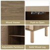 Natural Storage Cabinet, Sideboard Storage Cabinet with 2 Doors & Adjustable Shelf, Light Brown Accent Cabinet for Hallway - 4 of 4