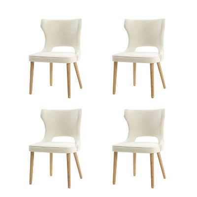 Leticia Mid-century Modern Wingback Dining Chair with Solid Wood Legs Set of 4|ARTFUL LIVING DESIGN