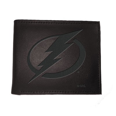 Evergreen NHL Tampa Bay Lightning Black Leather Bifold Wallet Officially Licensed with Gift Box