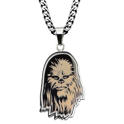 Men's Star Wars Chewbacca Stainless Steel Pendant (22")